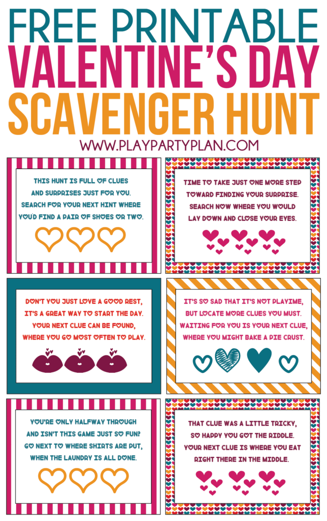 Printable Valentines Scavenger Hunt