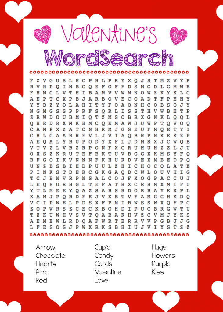 Valentine Word Games Printable