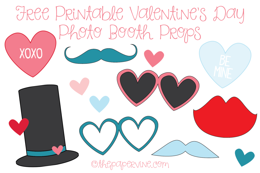 Printable Valentine Photo Booth Props
