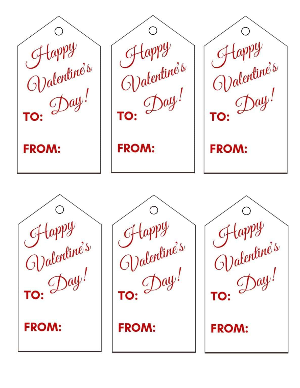 Valentine Tags Printable Free