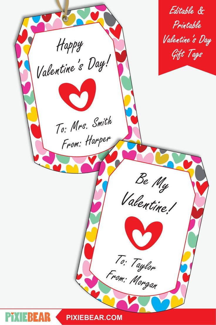 Printable Valentine Tags For Students