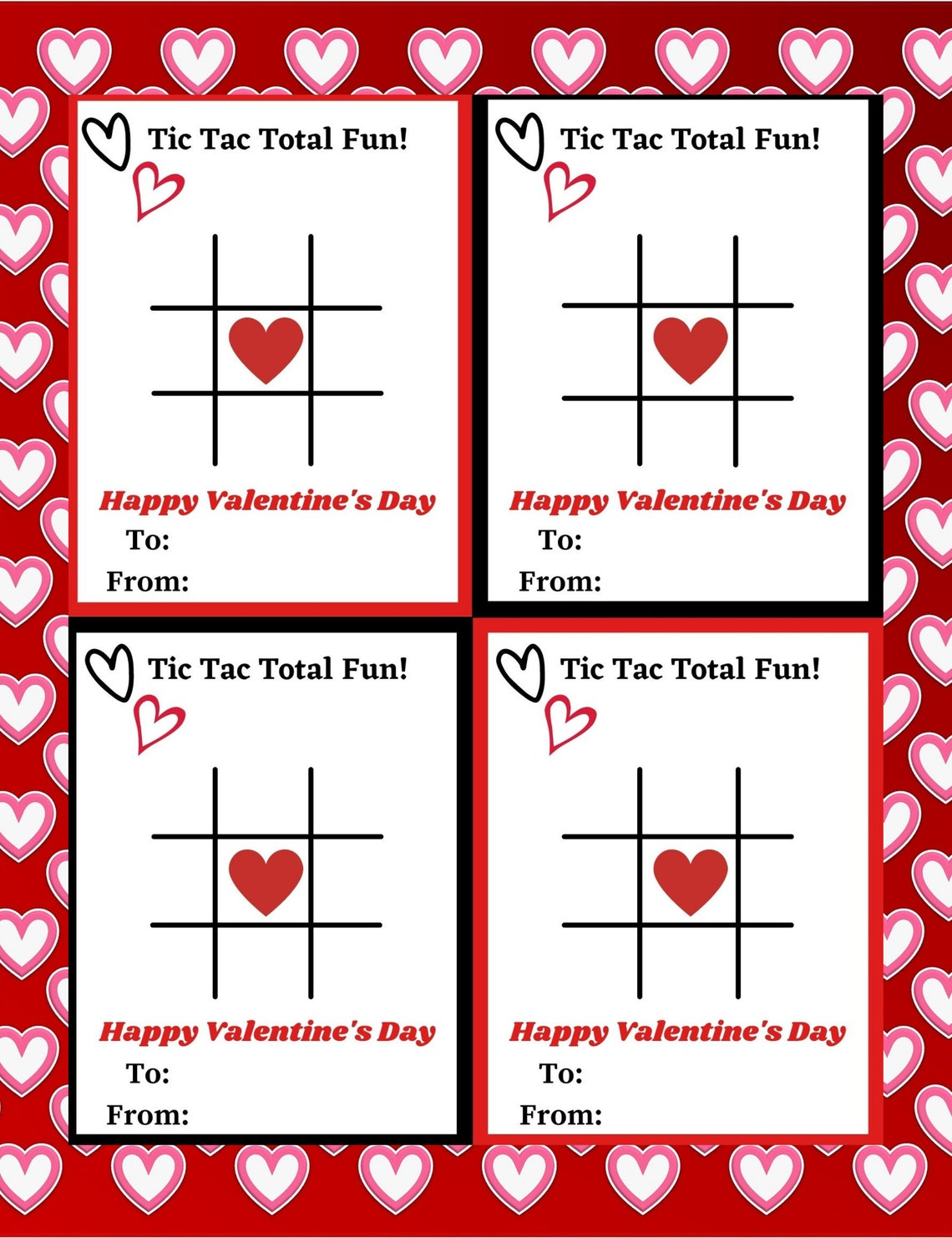 Printable Valentine Tic Tac Toe