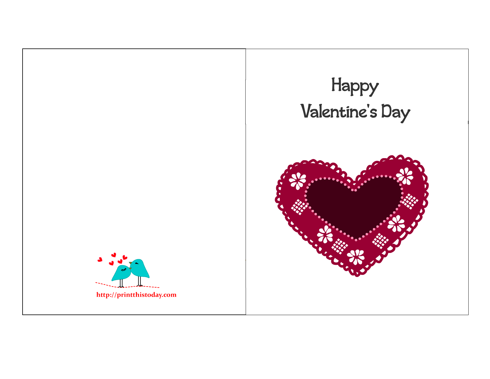 Valentines Day Card Printable