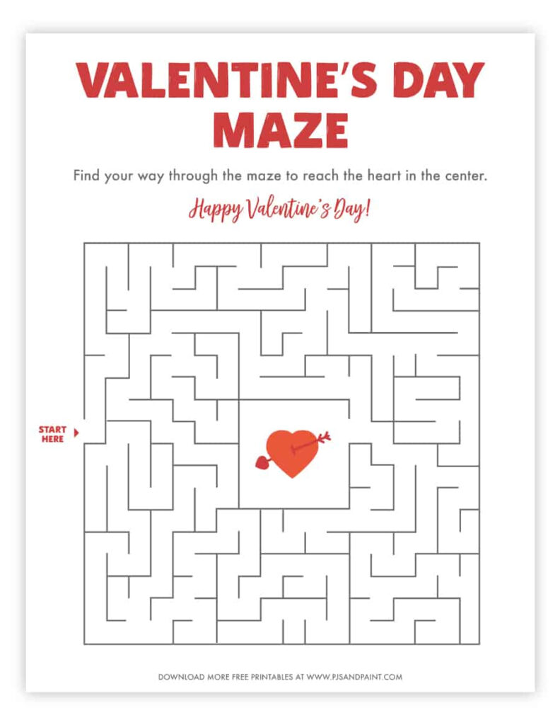 Free Printable Valentine Mazes