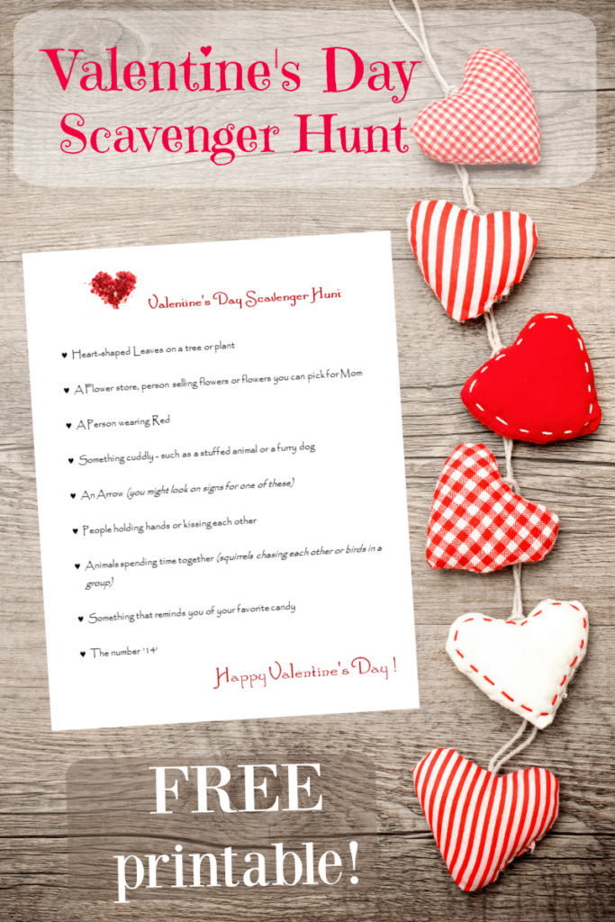Valentine Scavenger Hunt Free Printable