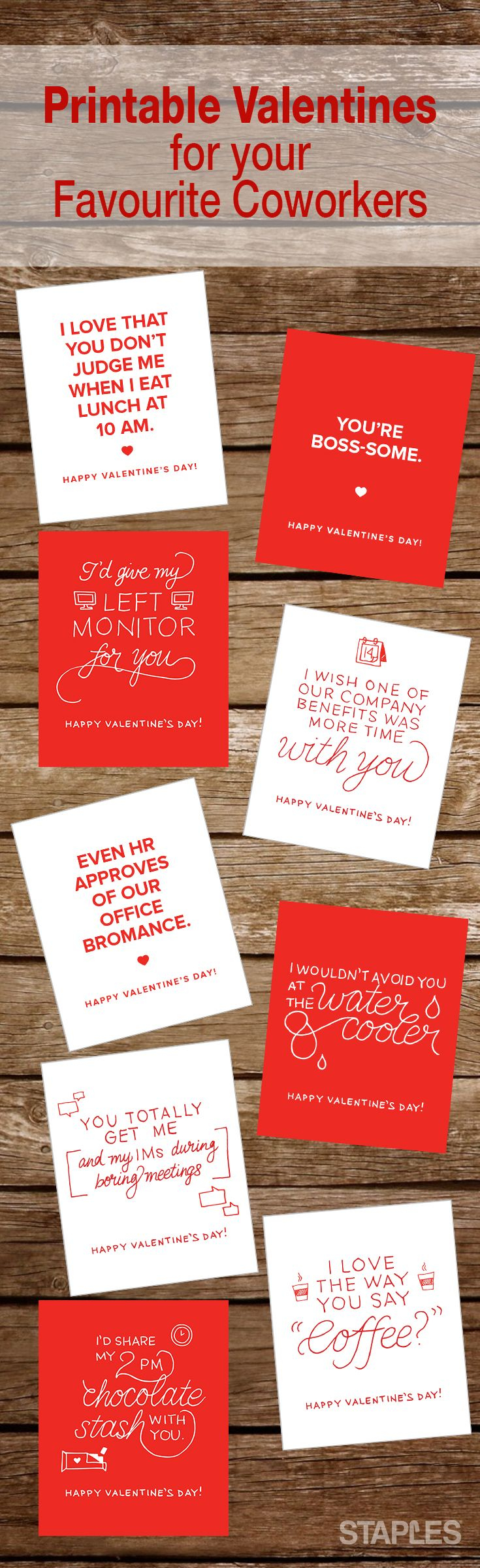Printable Valentines Cards For Coworkers