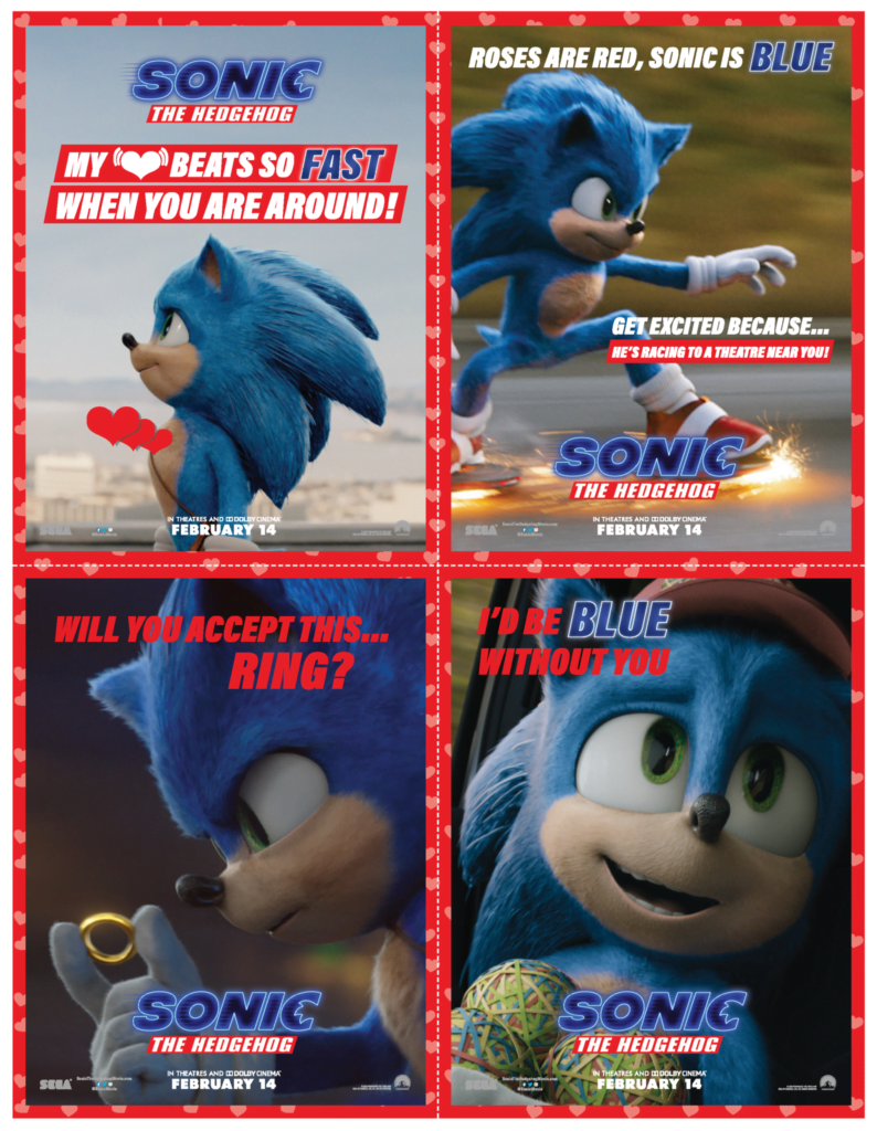Printable Sonic Valentine Cards