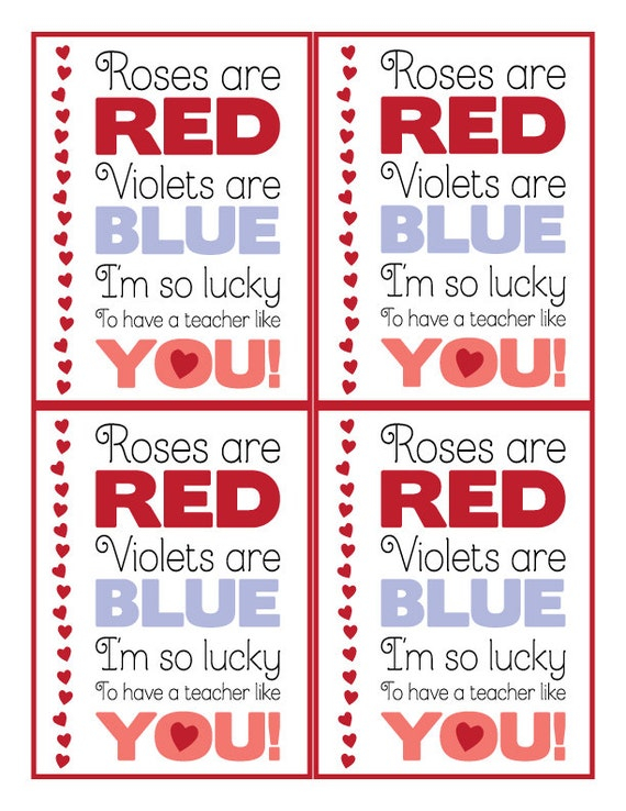 Printable Teacher Valentines For Students