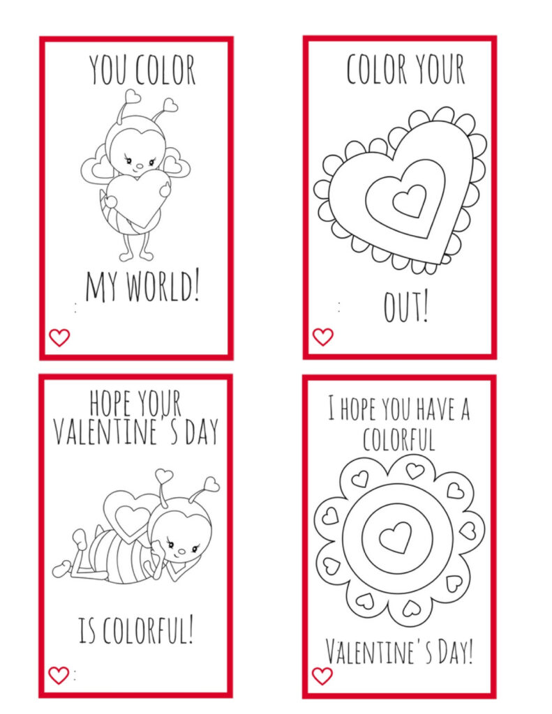 Printable Valentine Cards For Kindergarten