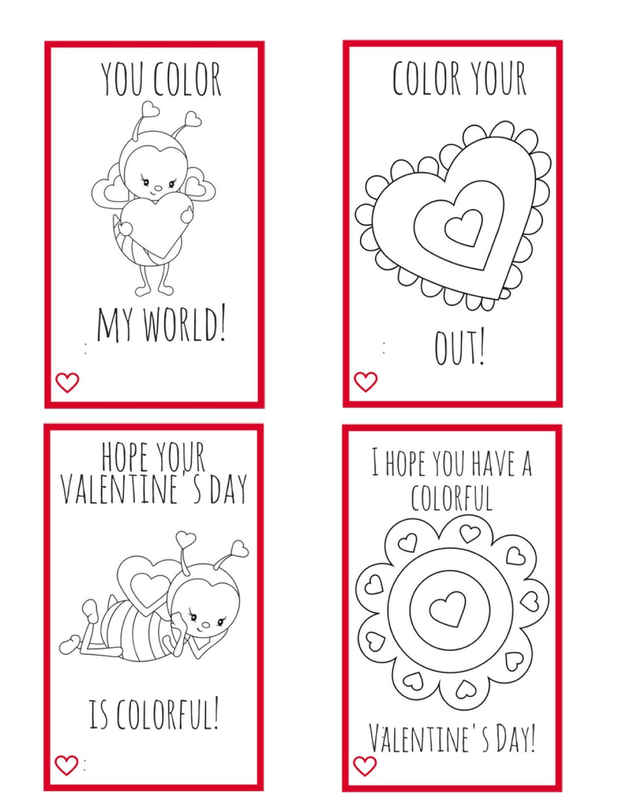 Valentine's Day Card Printable Template