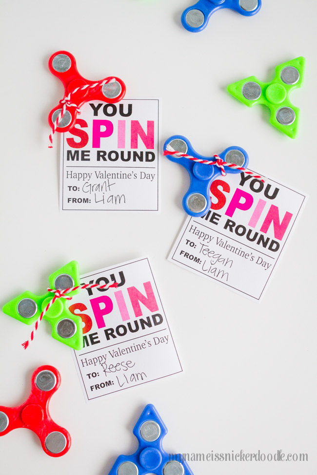 Fidget Spinner Valentine Printable