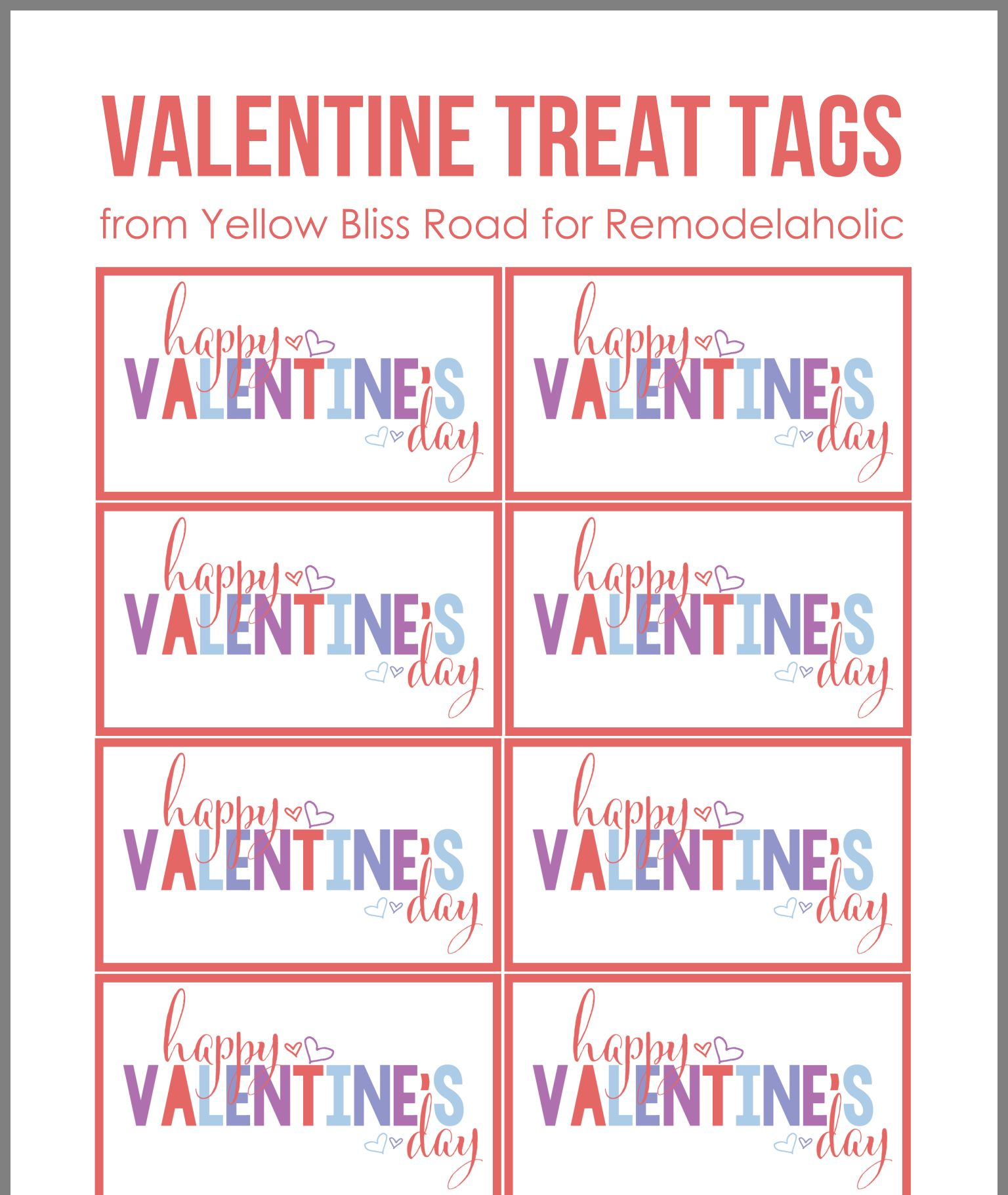 Free Printable Valentines Tag