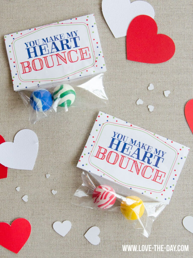 Bouncy Ball Valentines Printable