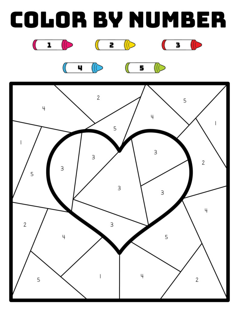 Valentine Color By Number Free Printable