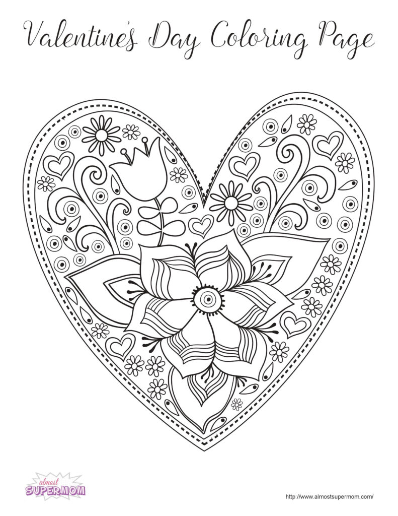 Printable Valentines Coloring Page