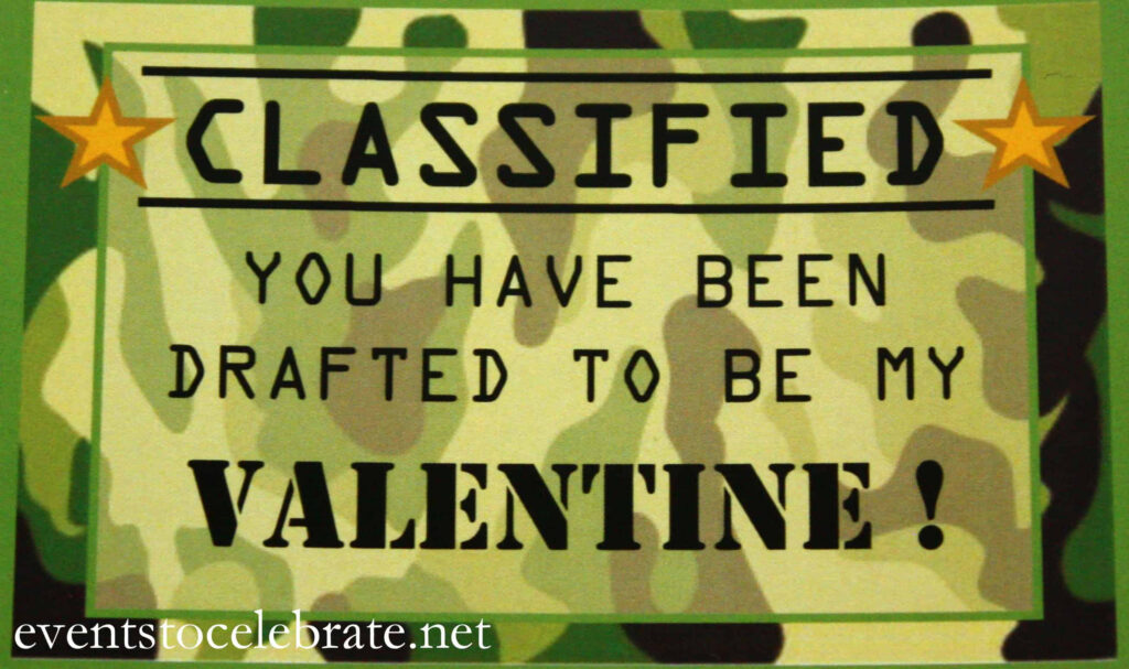 Army Free Printable Valentine's