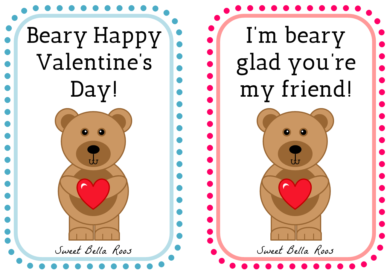 Beary Good Friend Valentine Free Printable