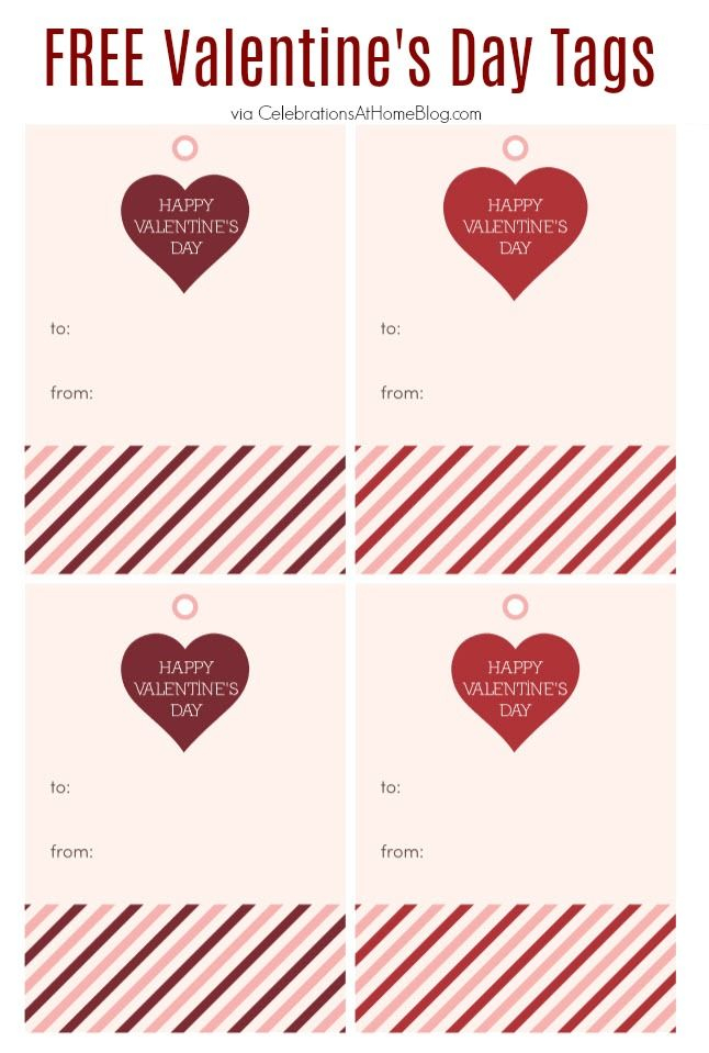 Printable To And From Valentine Tags