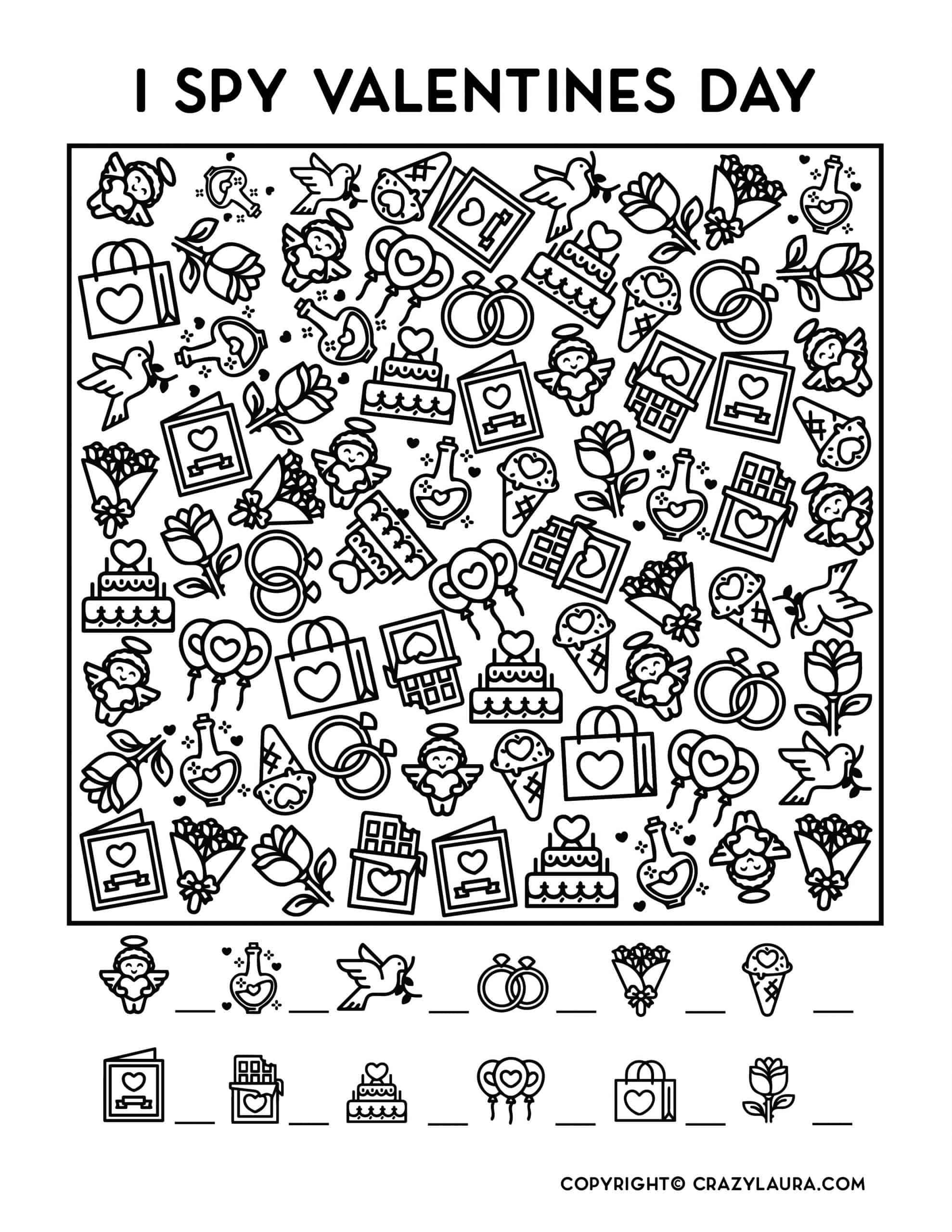 Valentines I Spy Free Printable