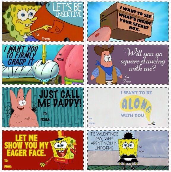 Spongebob Valentines Day Cards Printable