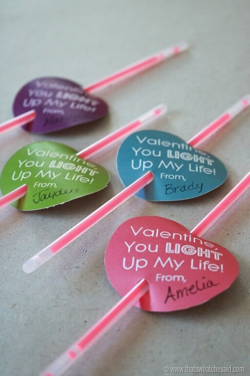 Free Printable Glow Stick Valentines Printable