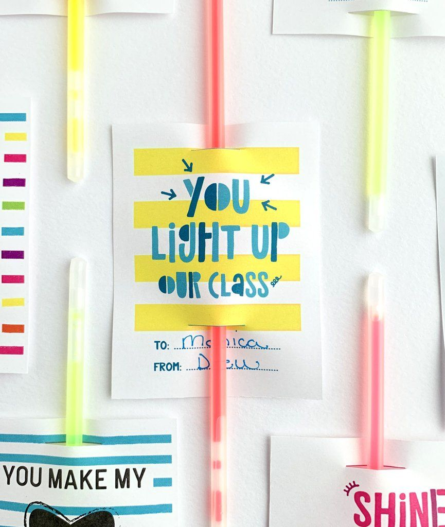 Free Printable Glow Stick Valentines Printable