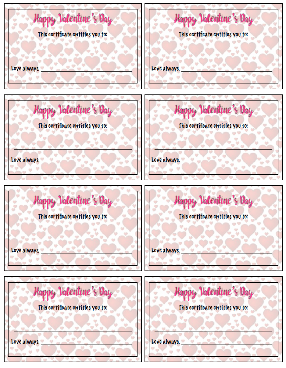 Valentine's Gift Cards Free Printable