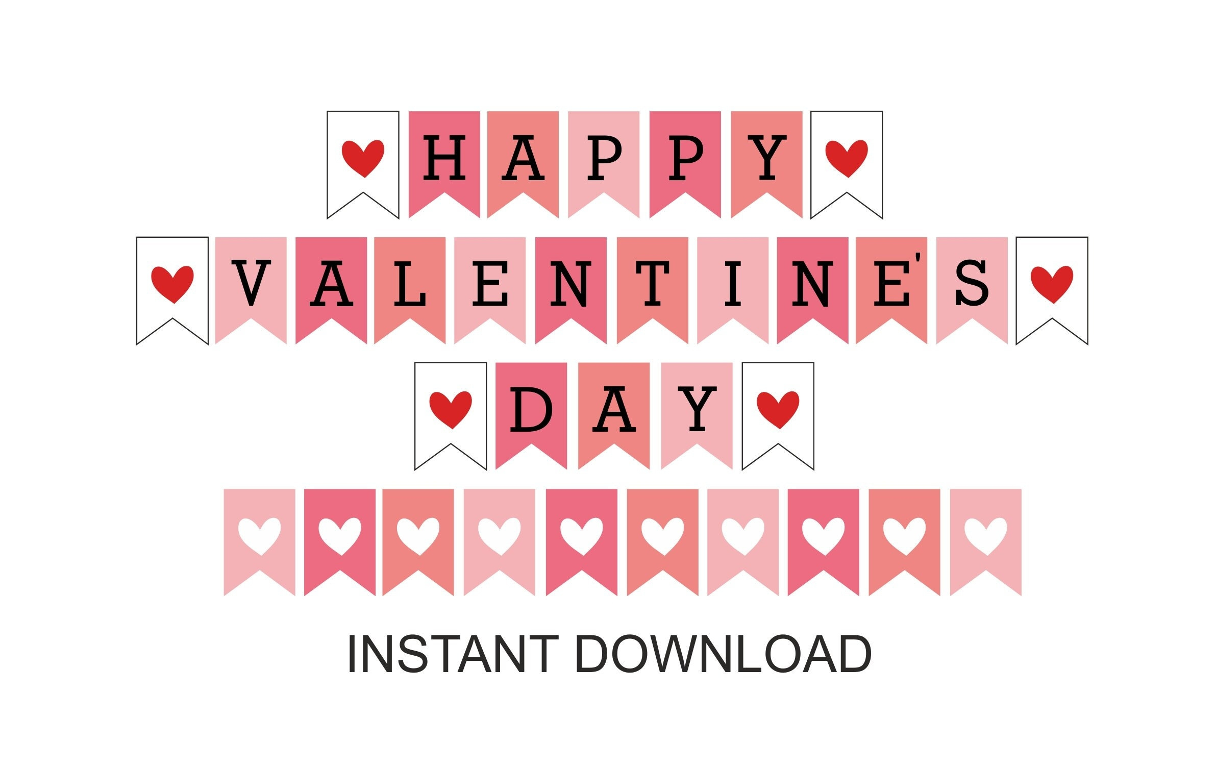 Happy Valentines Day Banner Printable