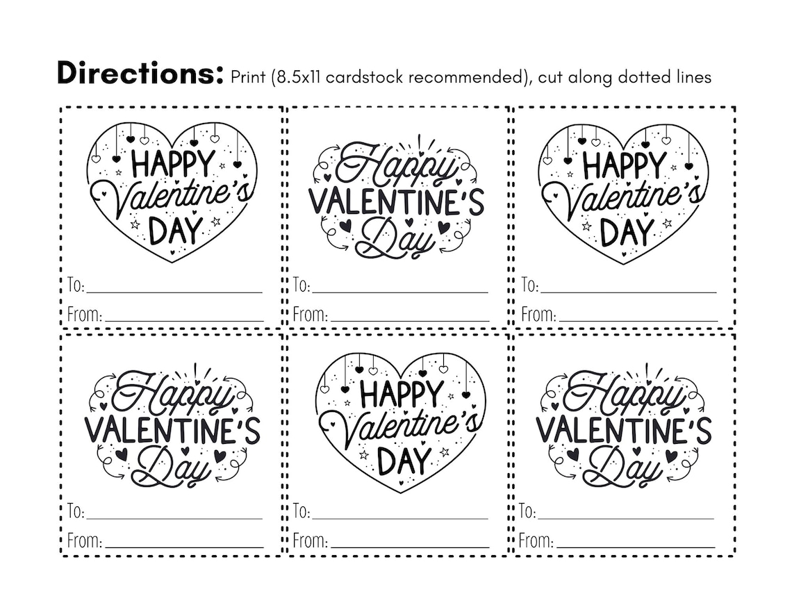 Black And White Printable Valentine
