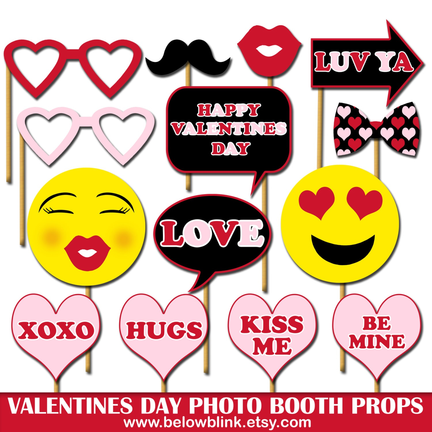 Valentine's Day Photo Props Printable