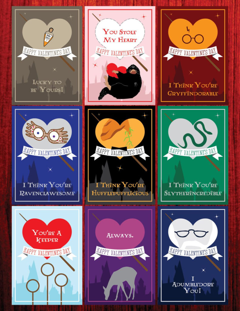 Printable Harry Potter Valentines Day Cards