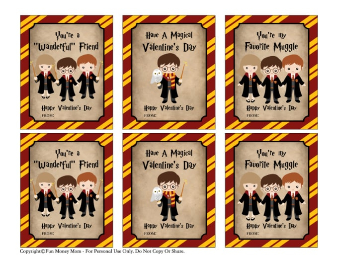 Printable Harry Potter Valentines Day Cards