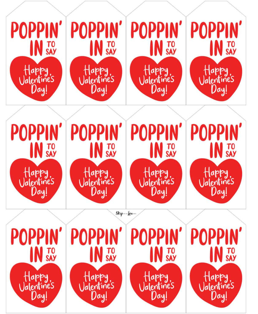 Pop It Valentine Free Printable