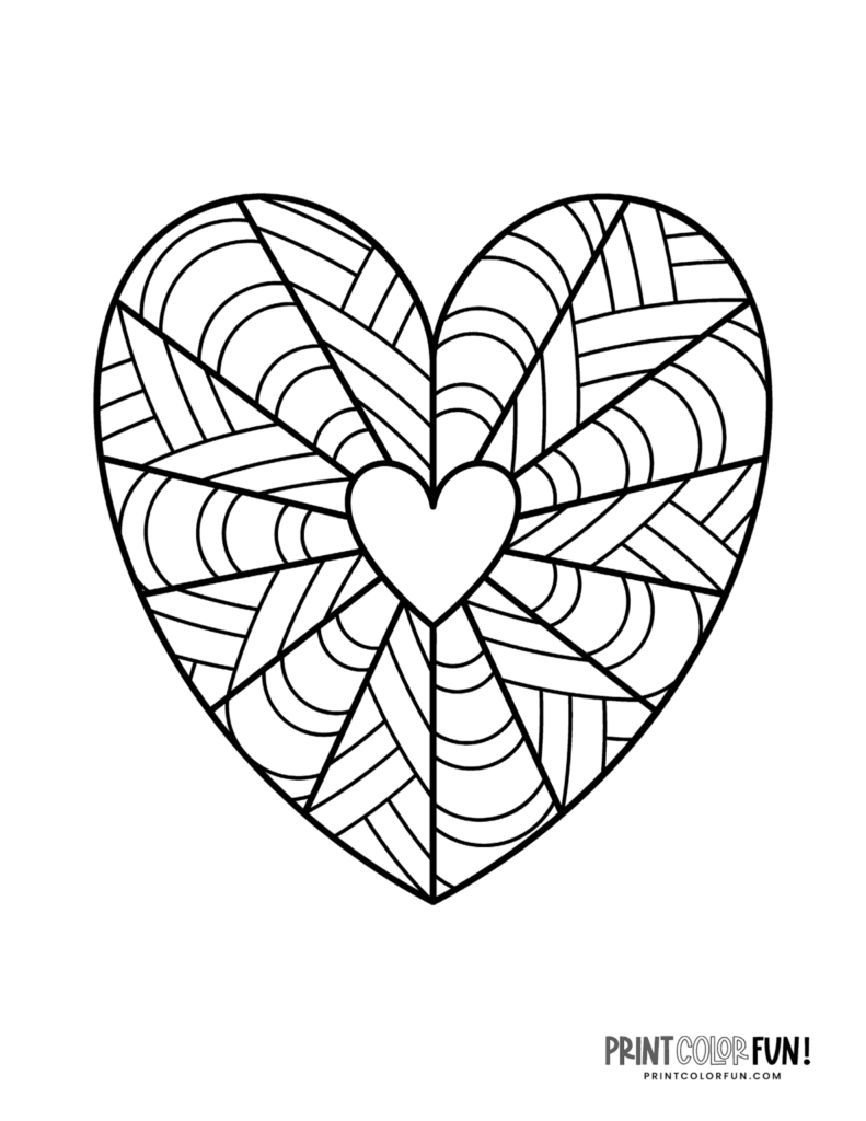 Valentine's Day Heart Coloring Pages Printable