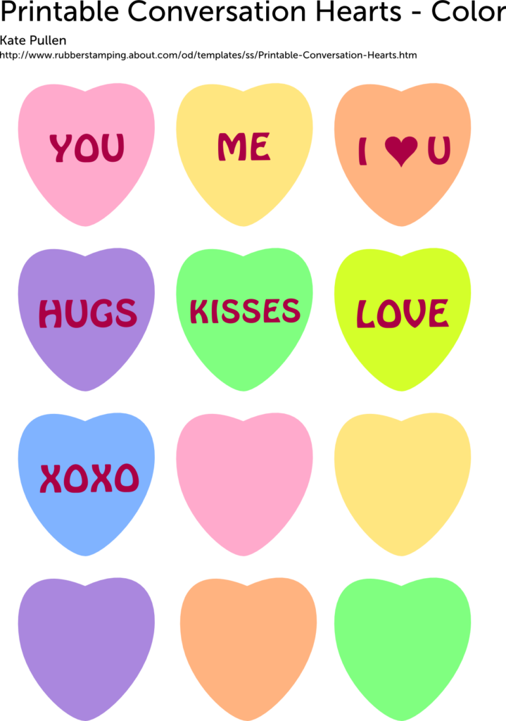 Printable Hearts For Valentine's Day