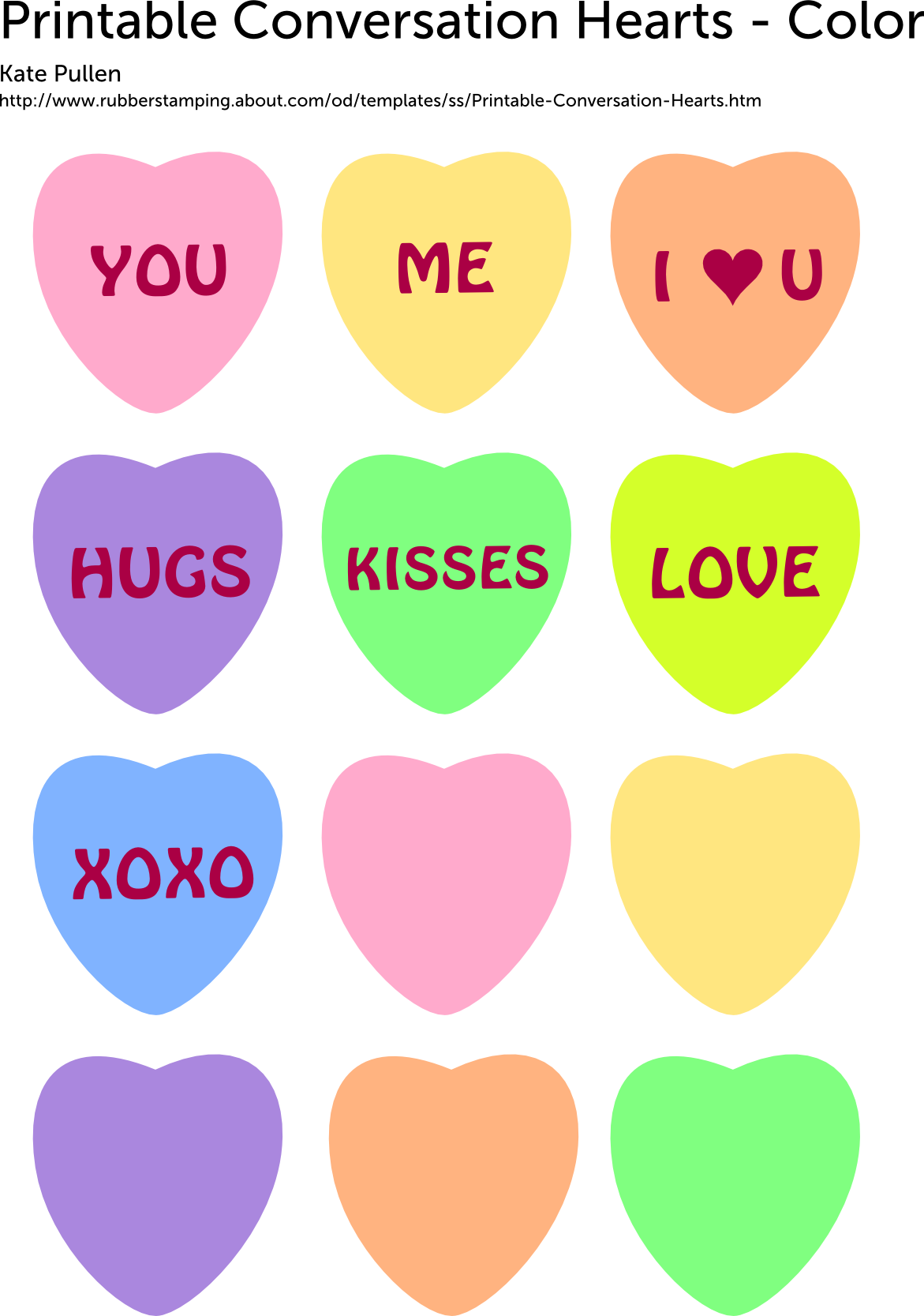 Printable Hearts For Valentine's Day