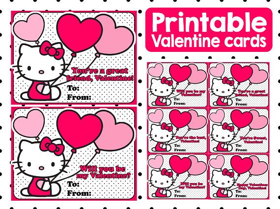 Hello Kitty Valentine Cards Printable