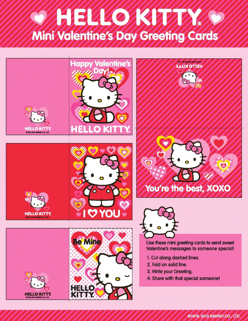Hello Kitty Valentine Cards Printable