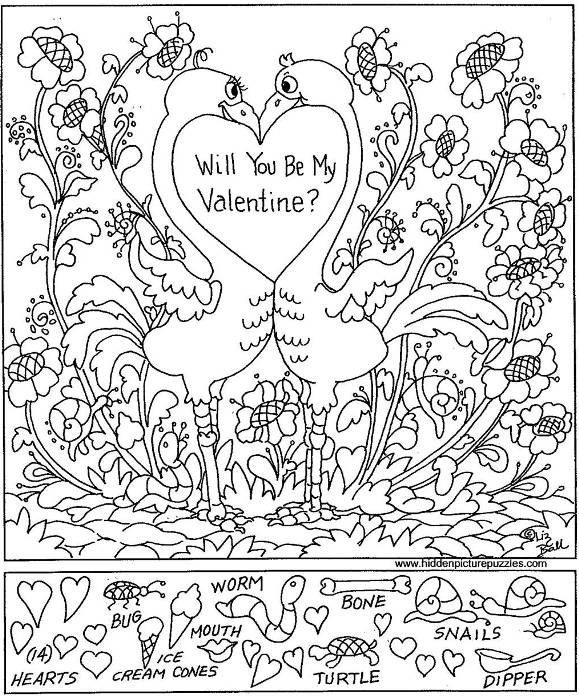 Valentines Day Hidden Pictures Printable