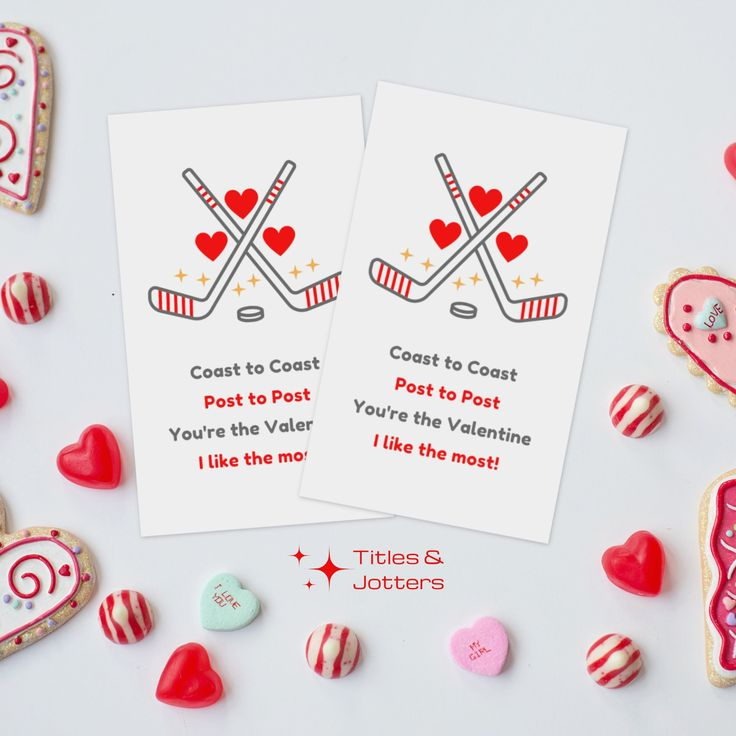 Printable Hockey Valentines Cards