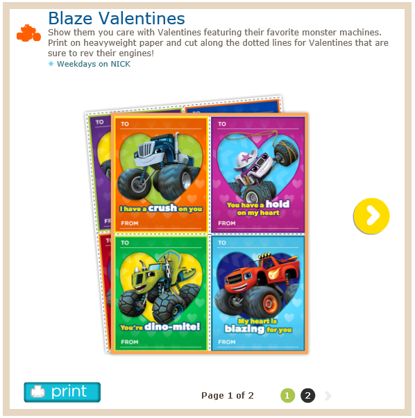 Blaze And The Monster Machines Valentines Printables