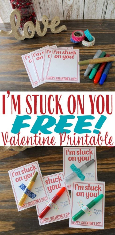 Stuck On You Valentine Printable