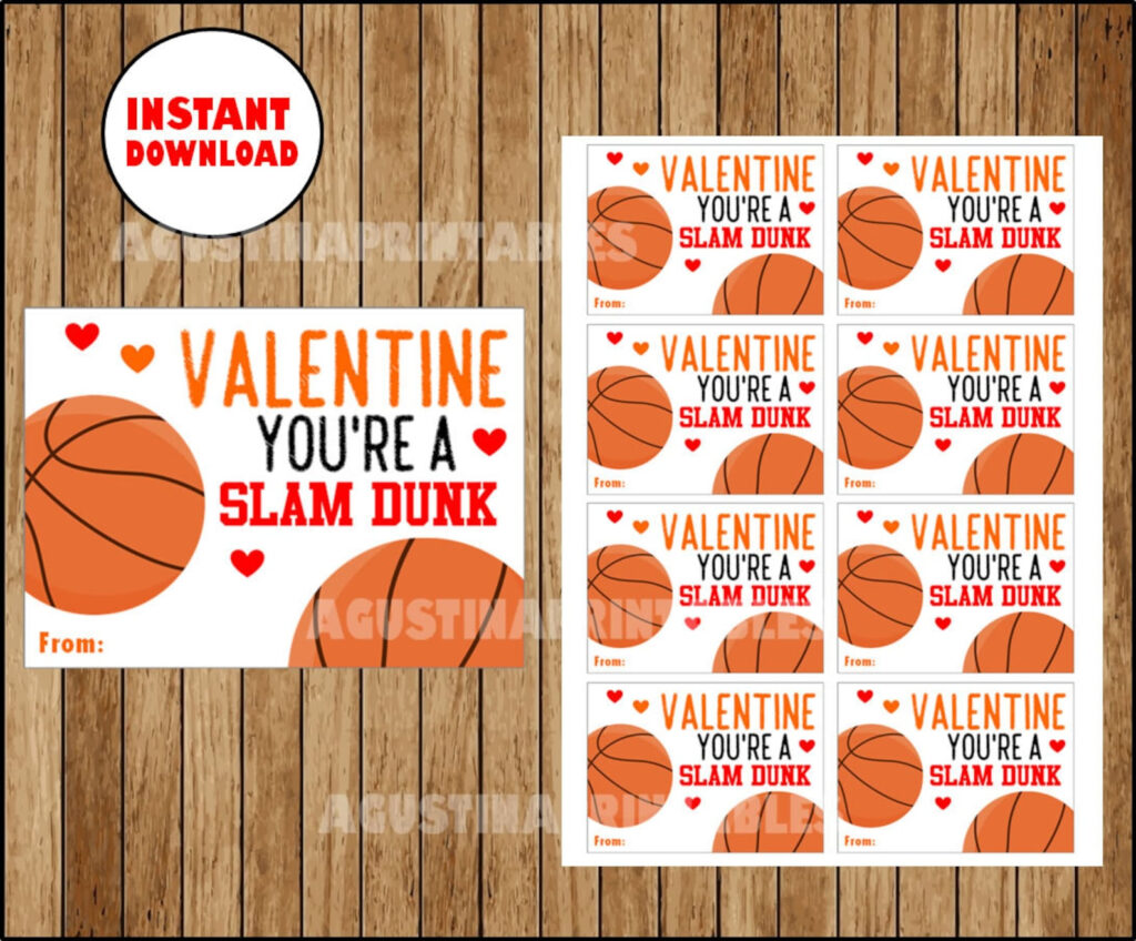 Basketball Valentine Cards Free Printable