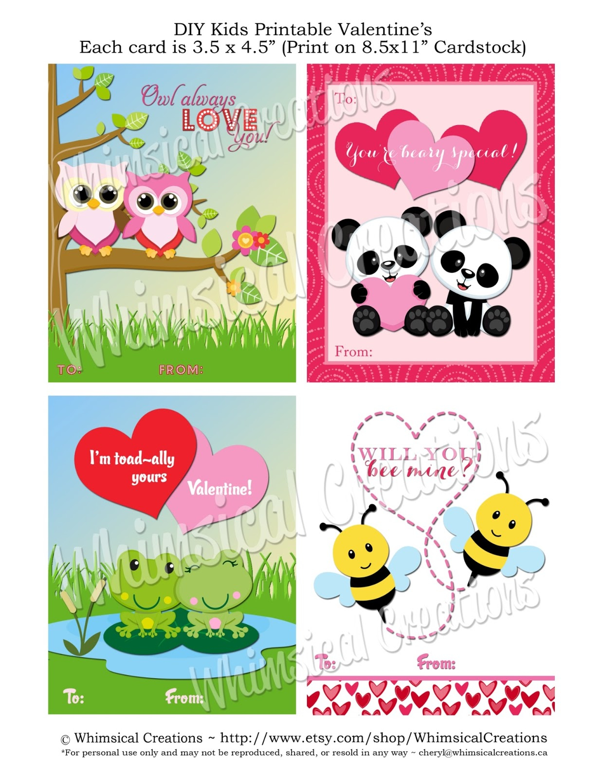 Printable Valentine Card For Kids