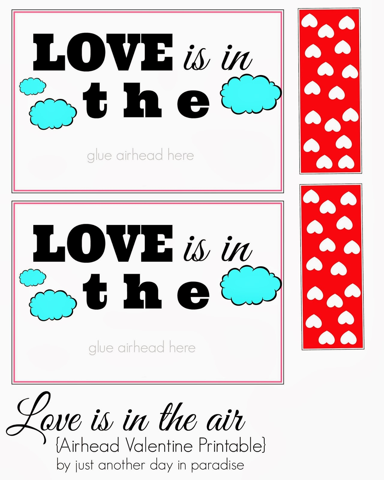 Love Is In The Air Valentine Printable