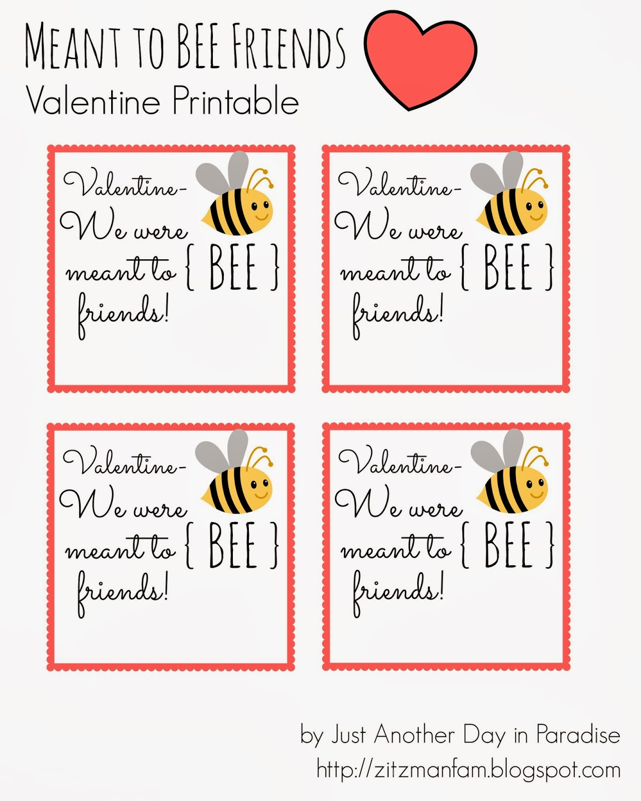 Burt's Bees Valentine Free Printable