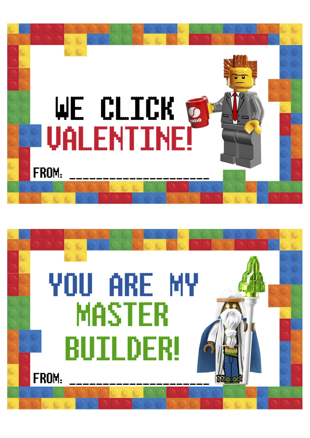 Free Printable Lego Valentines Cards