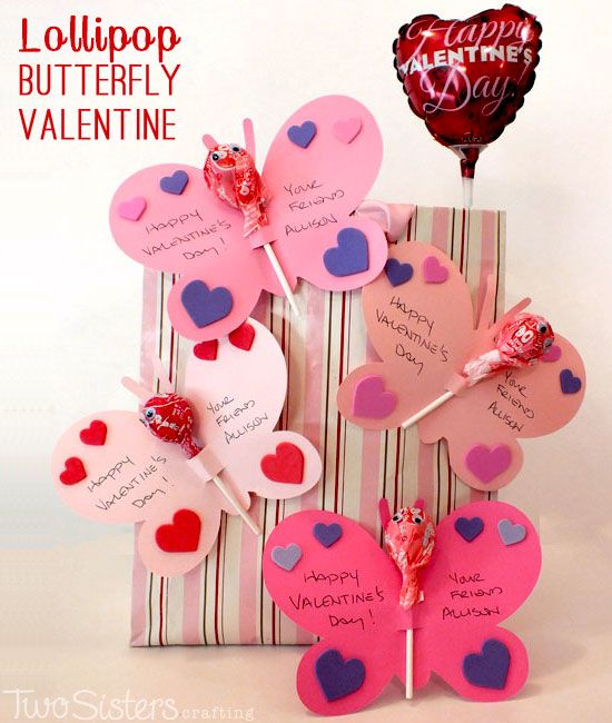 Butterfly Lollipop Valentines Printables