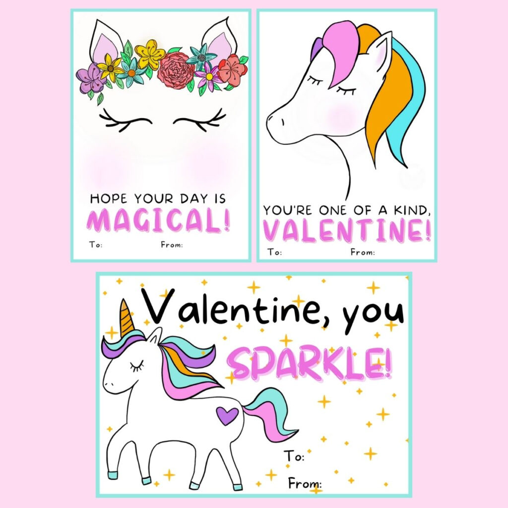 Free Printable Unicorn Valentine