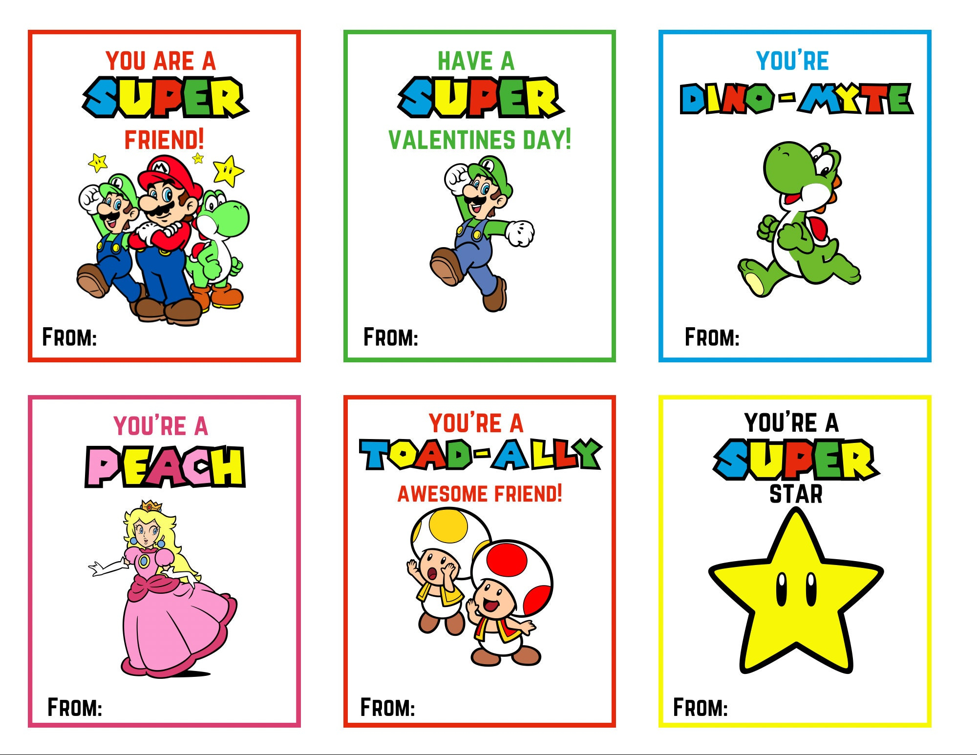Super Mario Valentines Printable